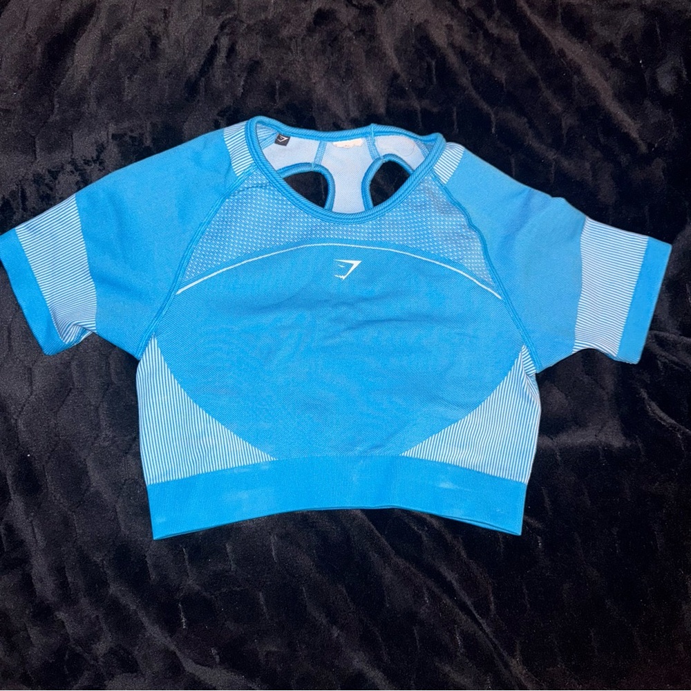 Neon blue Gymshark top